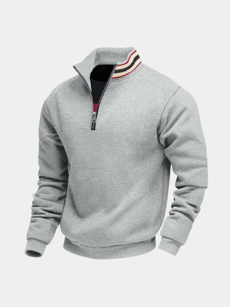 Regent Striped High Collar Pullover - North Row