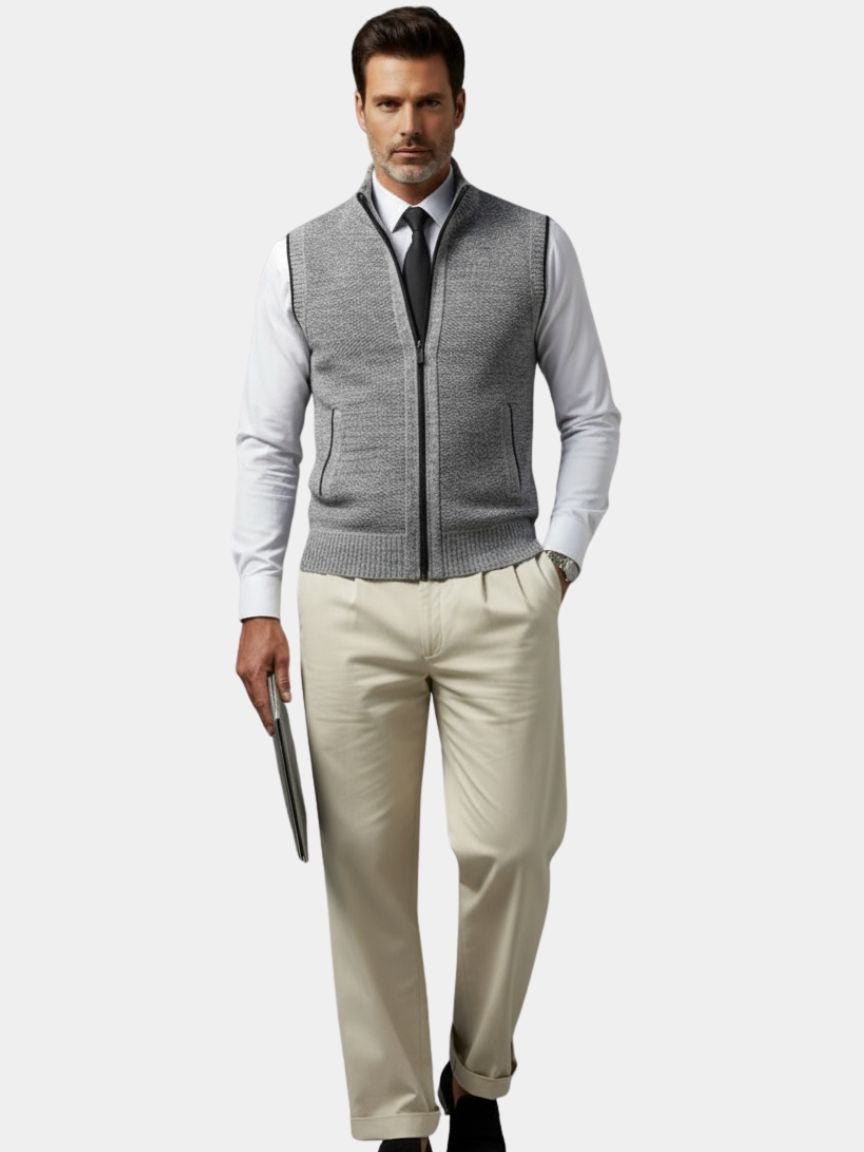 Elegant Full-Zip Sweater Vest - North Row