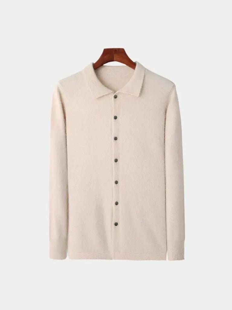 100% Cashmere Polo Cardigan - North Row