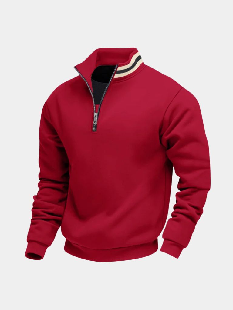 Regent Striped High Collar Pullover - North Row