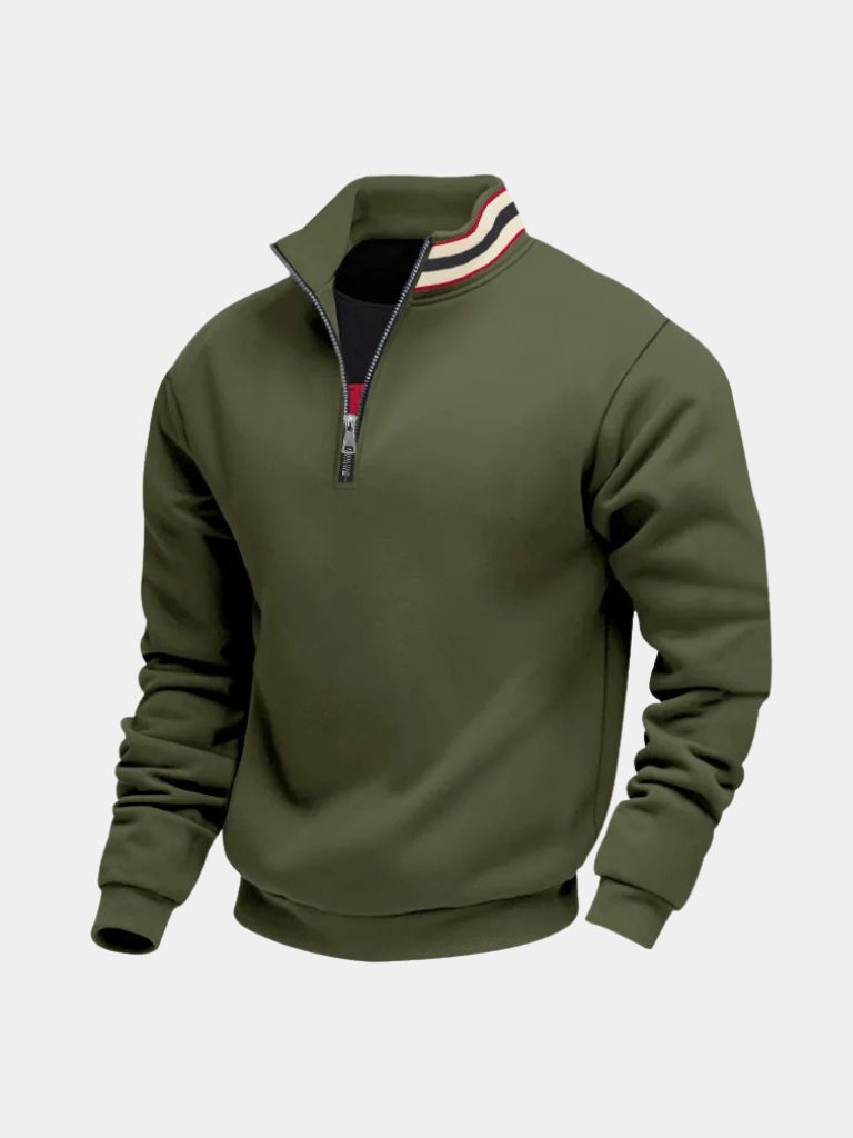 Regent Striped High Collar Pullover - North Row