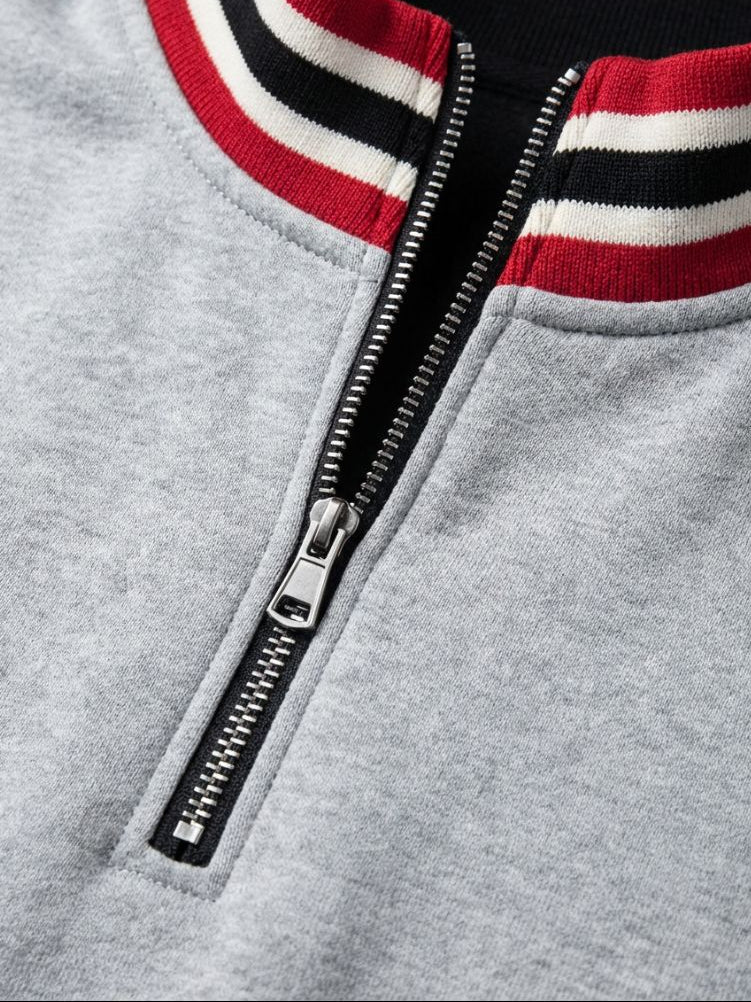 Regent Striped High Collar Pullover - North Row