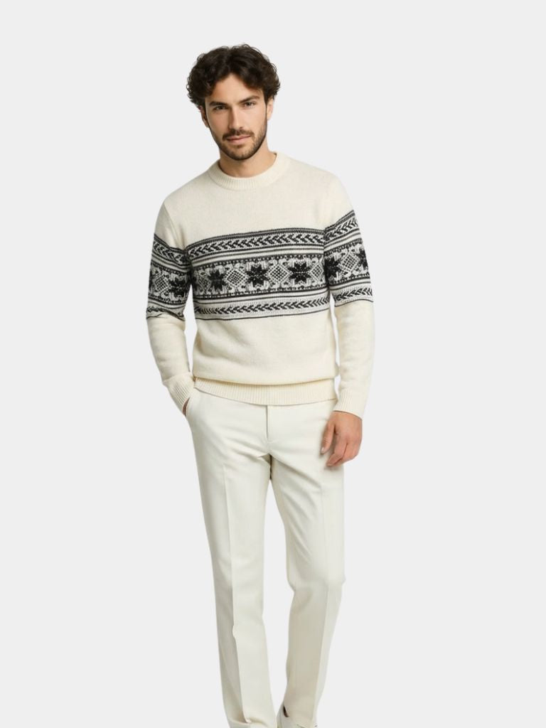 100% Wool Fair Isle Pullover Sweater Jumper - North Row
