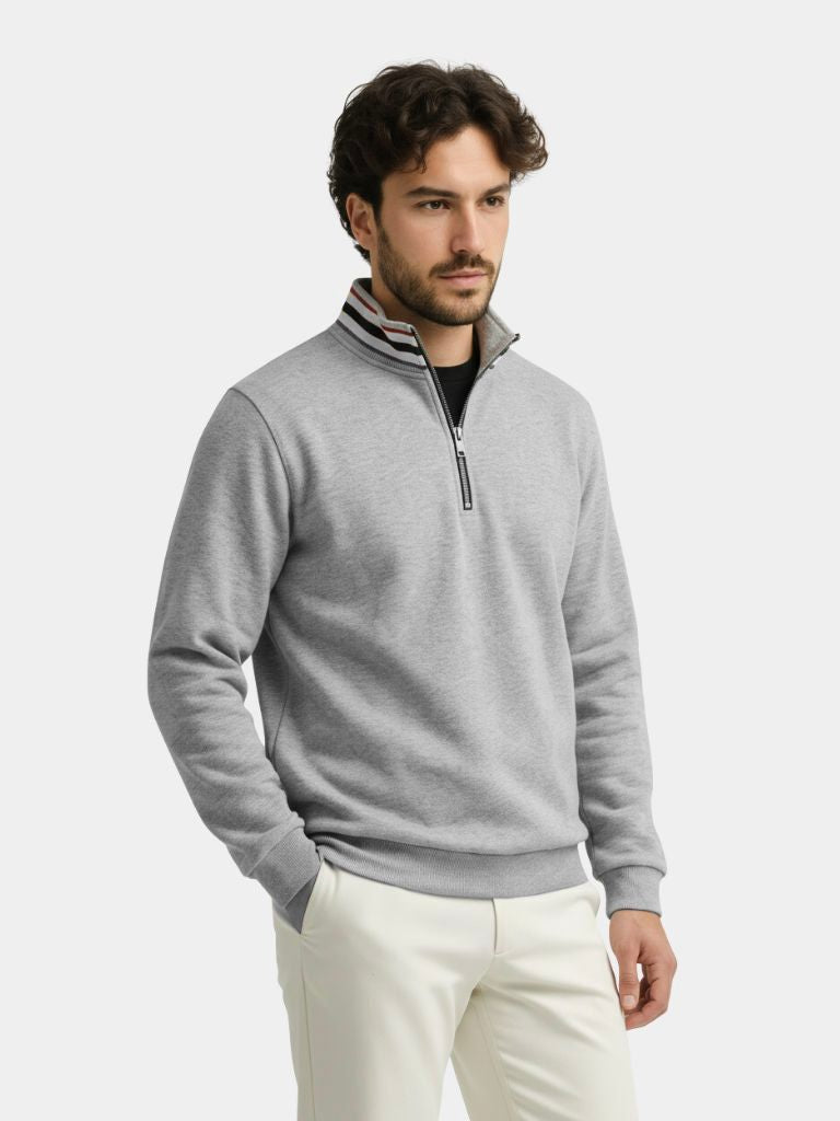 Regent Striped High Collar Pullover - North Row
