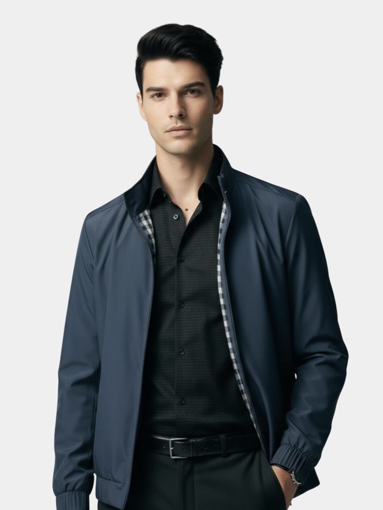 Casual Solid Bomber Jacket - North Row