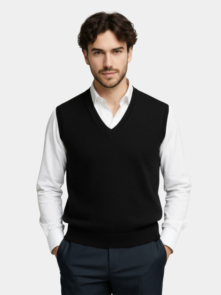 100% Cashmere V Neck Knit Vest - North Row