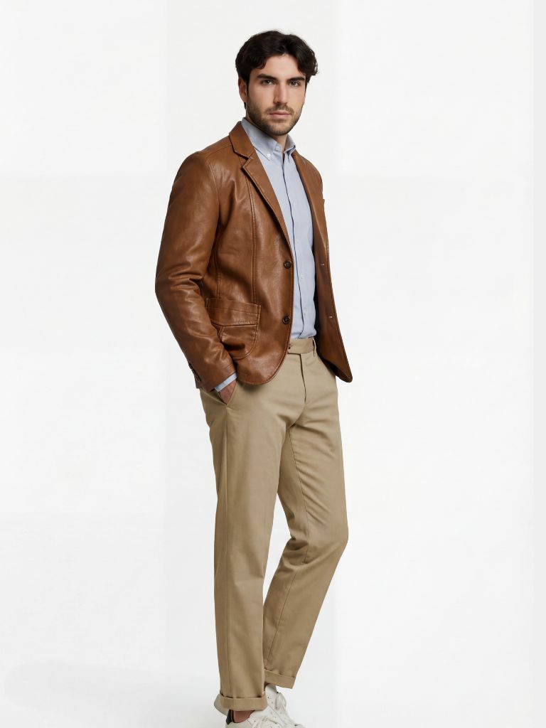 Bold Caramel Leather Jacket - North Row