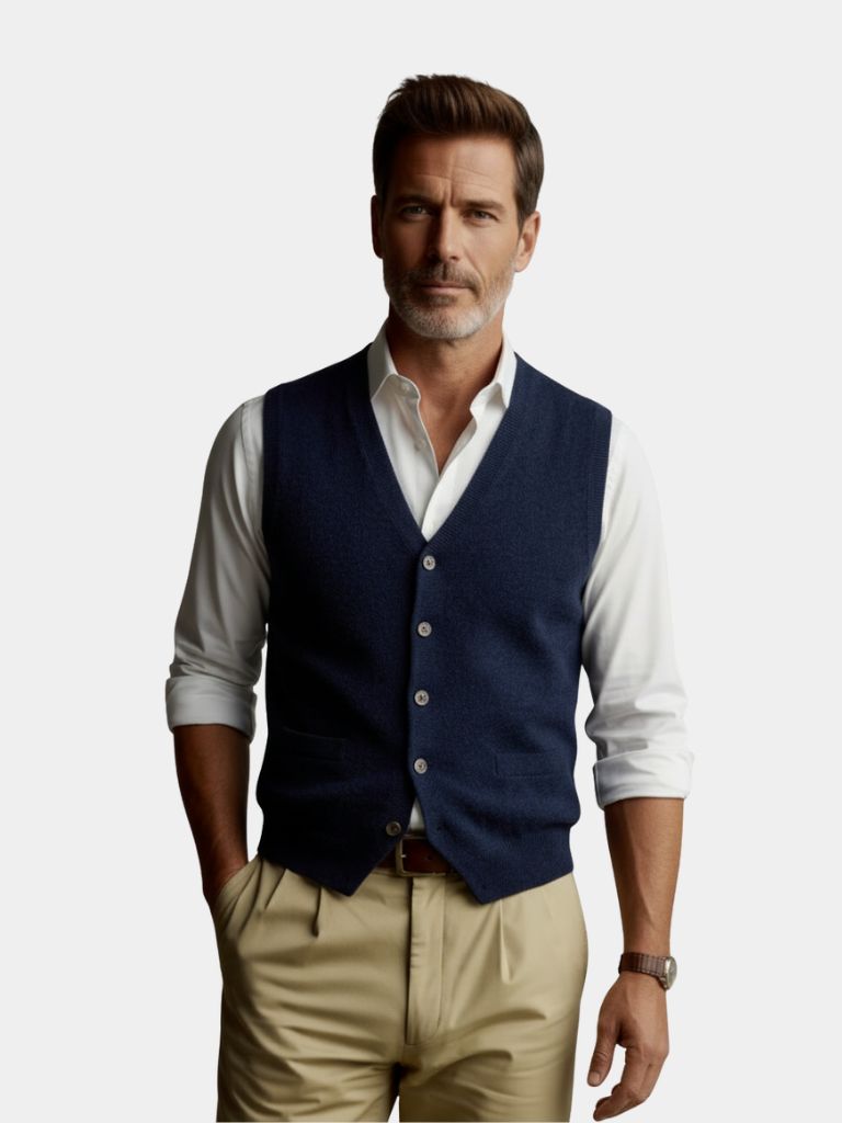 Cashmere Cardigan Vest  - North Row