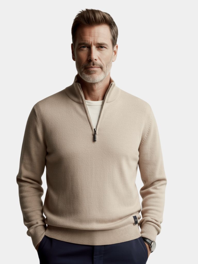 Half Zip Knitwear Solid Color Cardigan Sweater - North Row