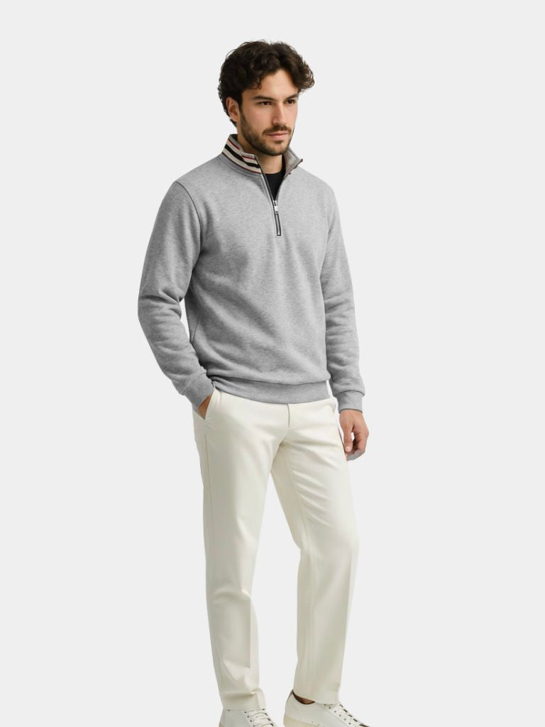 Regent Striped High Collar Pullover - North Row