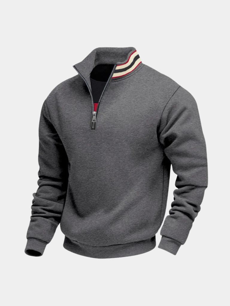 Regent Striped High Collar Pullover - North Row