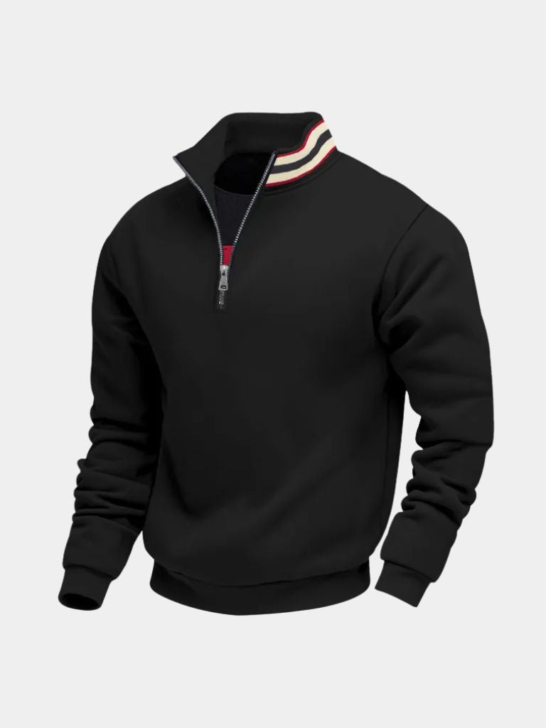 Regent Striped High Collar Pullover - North Row