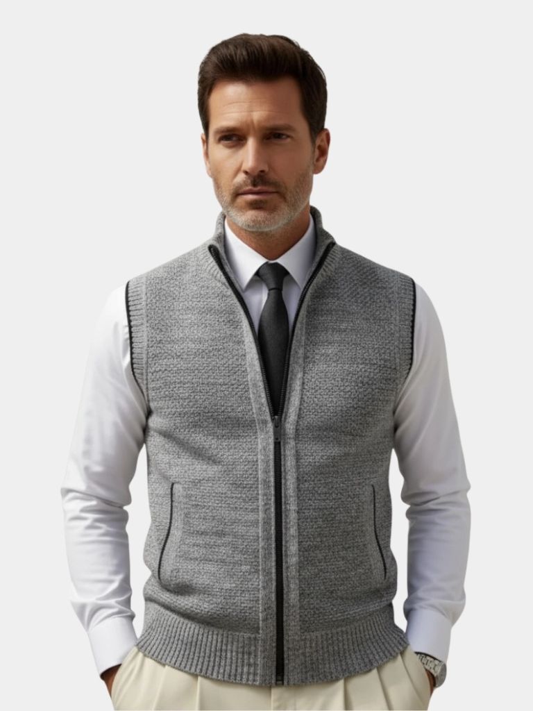 Elegant Full-Zip Sweater Vest - North Row