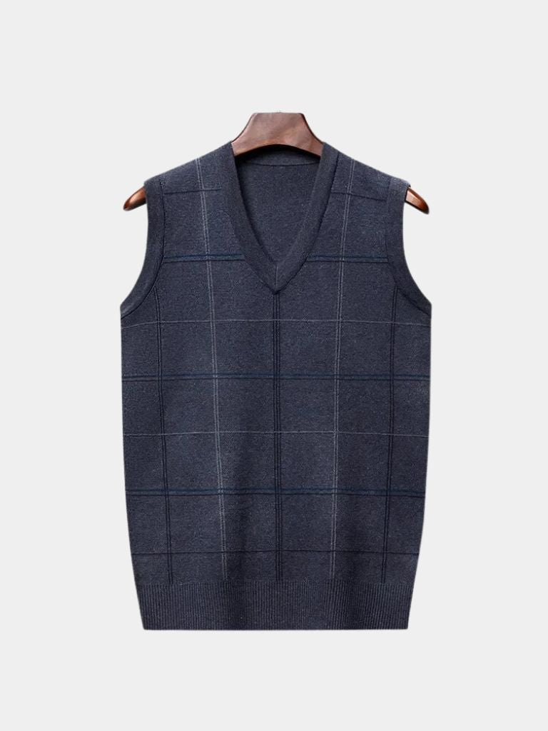 Academic Checkered Knit Vest - North Row