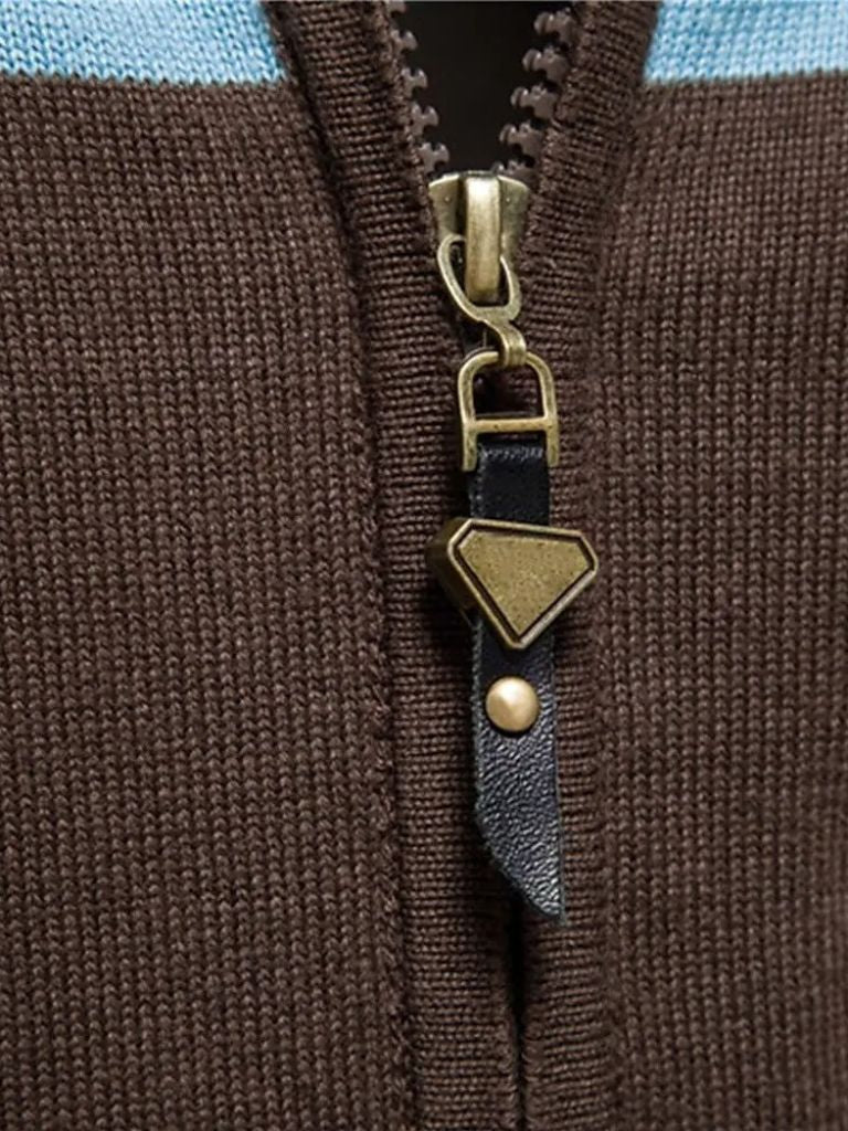 Cardigan Sweater Zipper Standing Collar Knitwear - North Row