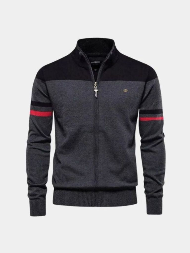 Cardigan Sweater Zipper Standing Collar Knitwear - North Row