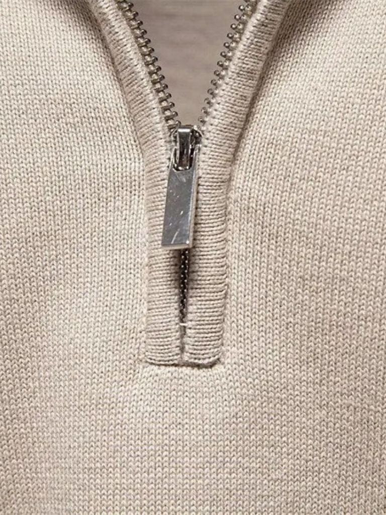 Half Zip Knitwear Solid Color Cardigan Sweater - North Row