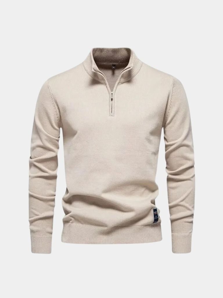 Half Zip Knitwear Solid Color Cardigan Sweater - North Row