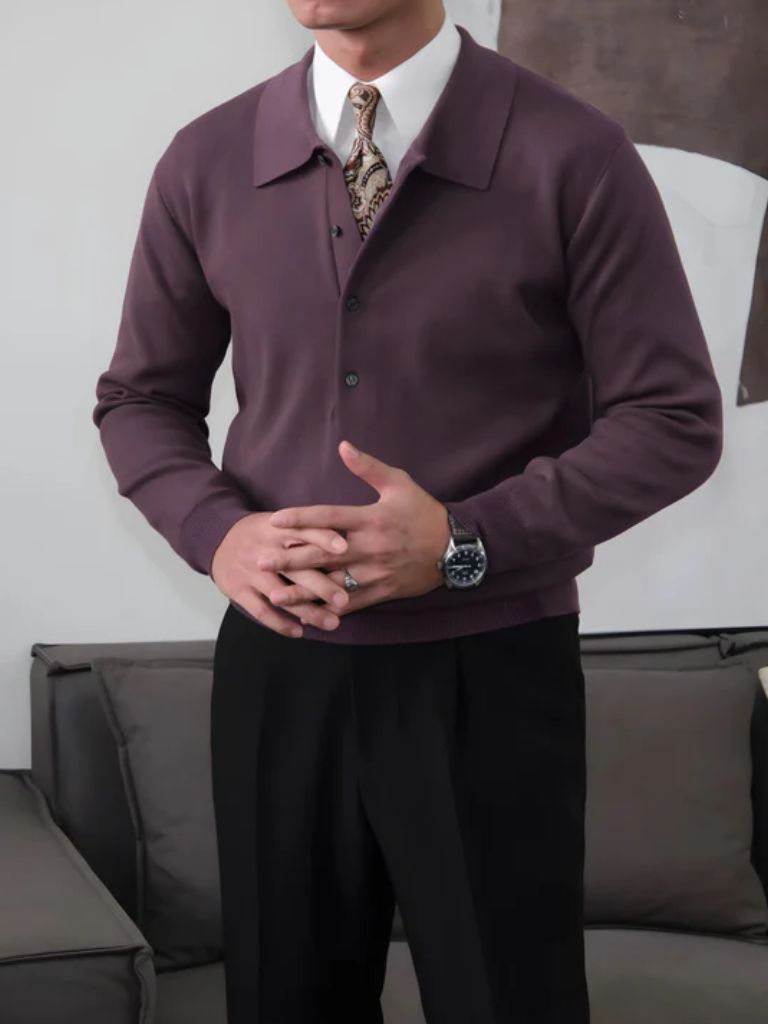 Old Money Knit Polo Pullover - North Row