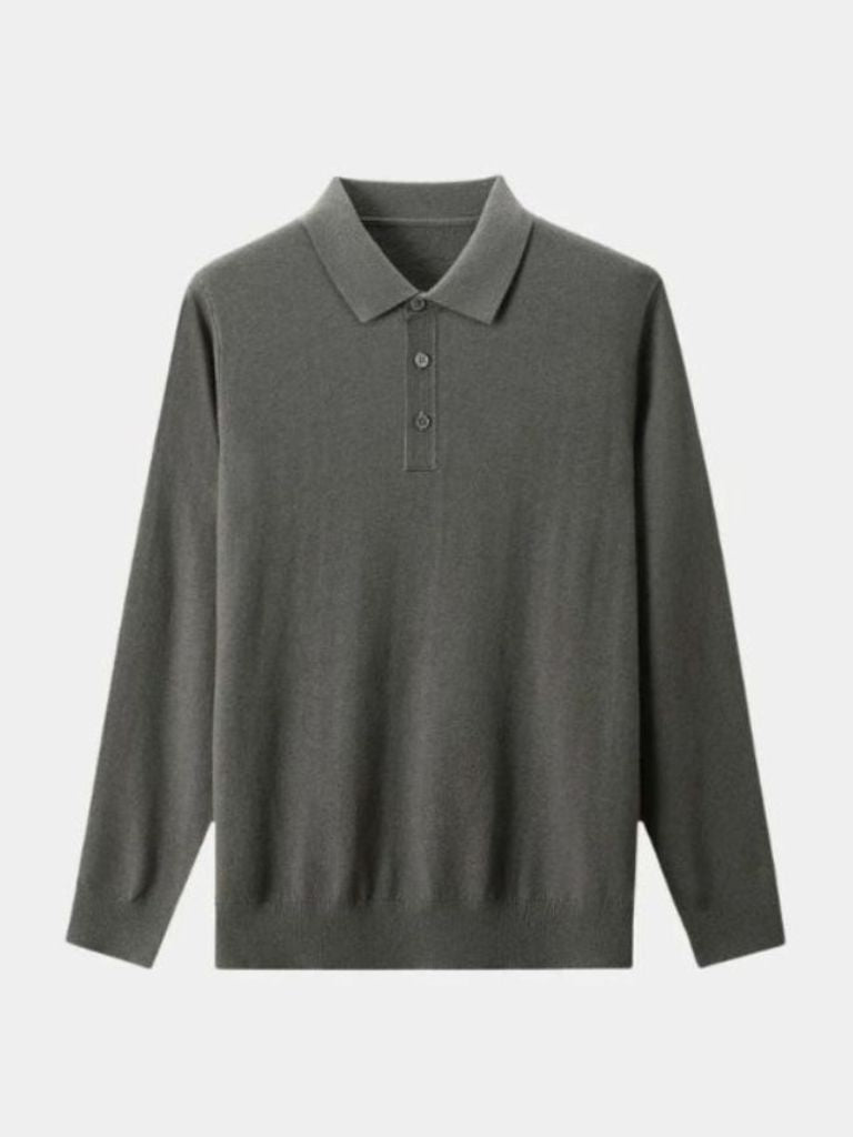 Wool Knit Button Up Polo Pullover - North Row